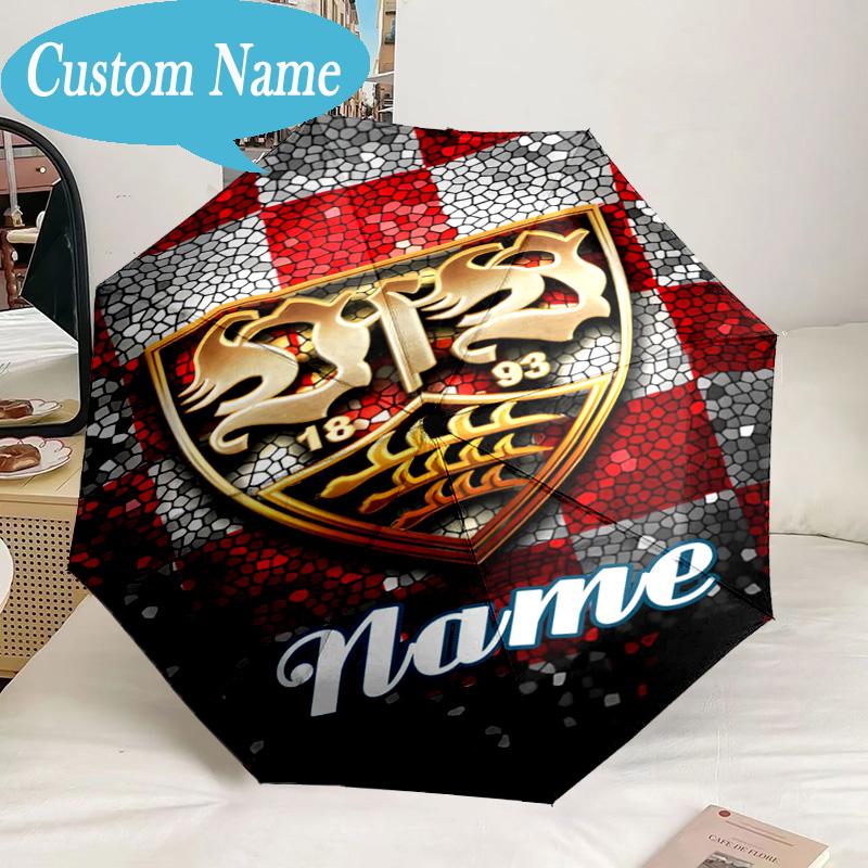 Custom Name Umbrella VfS Crest Flame Umbrella 8-Frame for Travel, Camping, Casual Lightweight Portable, Essential for Family Gifts