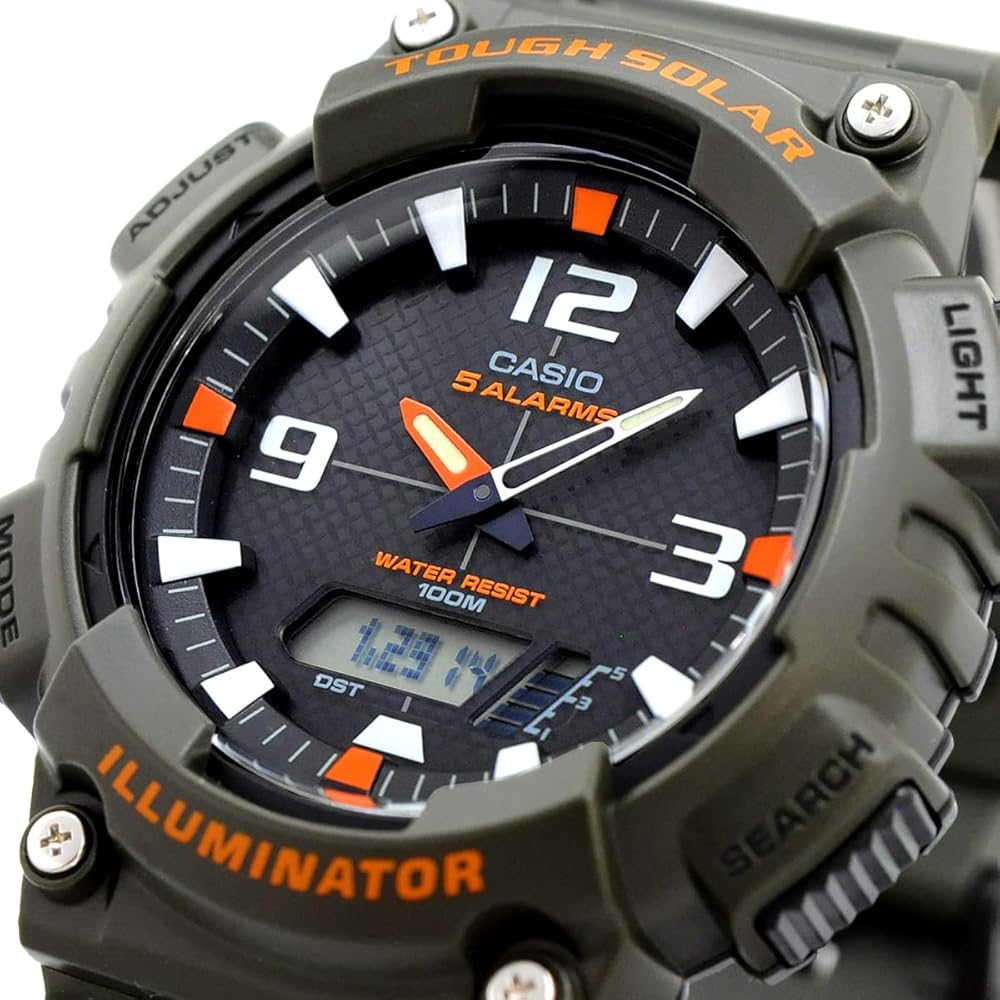 Casio Tough Solar Analog-Digital Quartz Watch AQ-S810 Series Military Green Men's