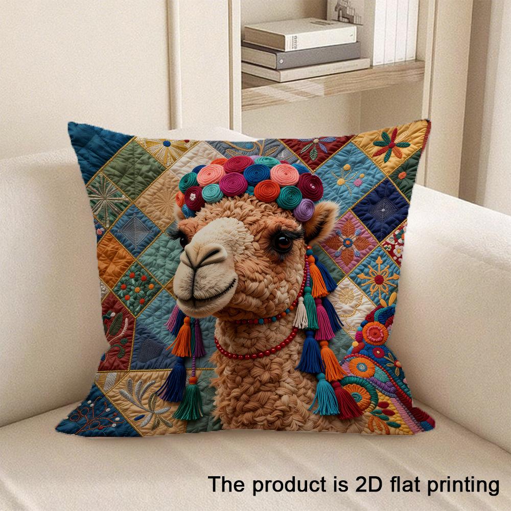 1pc Adorable 2D Flat Printed Pet & Animal Patterned Pillowcases Sofa cushion cover home bedroom room decoration