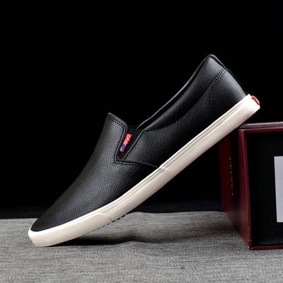 New Spring / Autumn Men's Casual Leather Shoes Pedal Low-top Men Sneakers Loafers Slip-on Shoes Breathable Mens Shoes