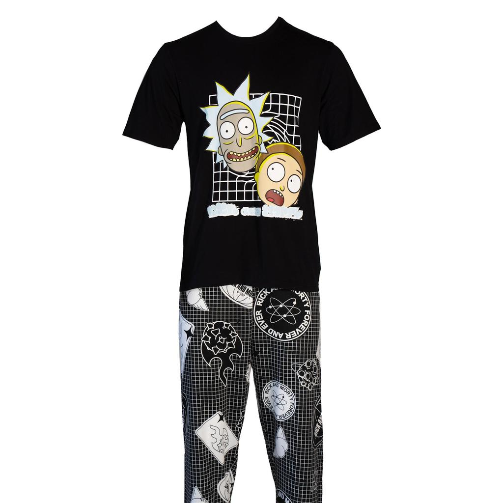 Rick And Morty Mens Grid Pyjama Set
