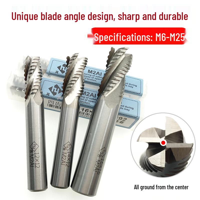 Heye Wave-Edge Aluminum Steel Corn & Four-Flute Rough Milling Cutter with HSS for Stainless Steel