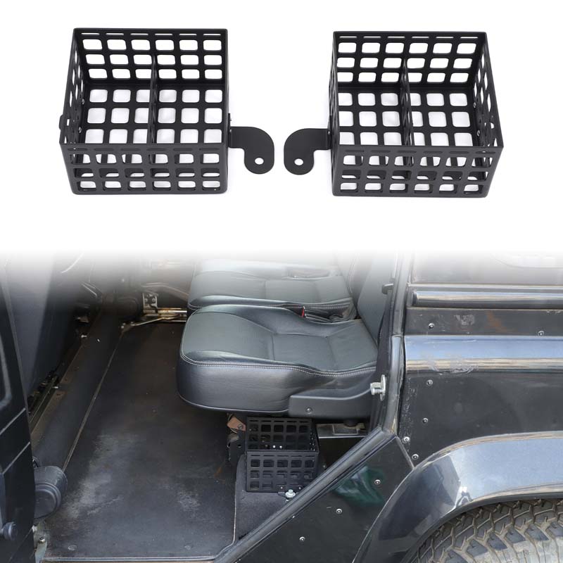 Aluminum Alloy For Land Rover Defender 2026-2018 Car Second Row Seat Storage Baskets On Both Sides Car Interior Accessories