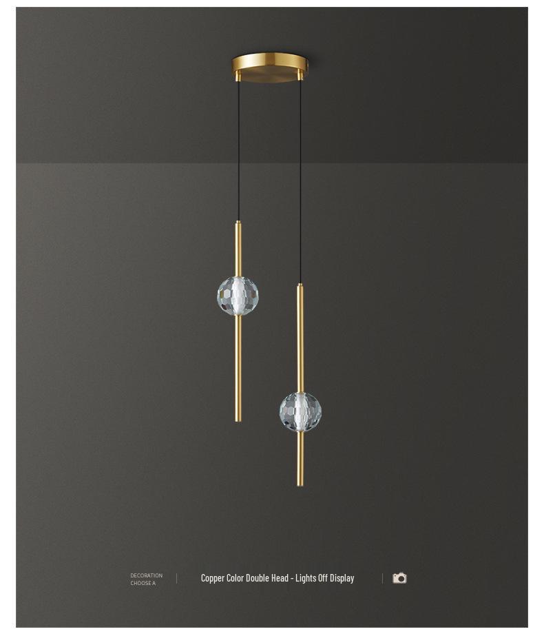Cross-Border Copper Minimalist Pendant Light for Bedside or Dining