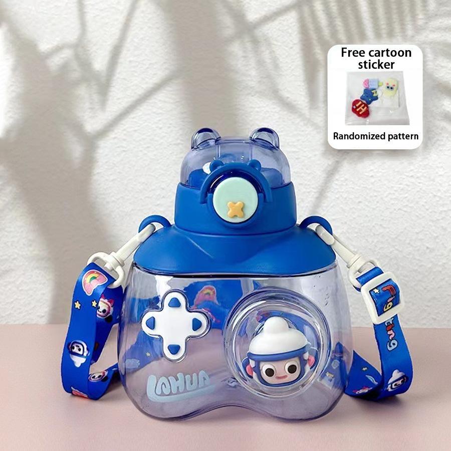 

Бутылка для воды для спорта объемом 750 мл, в форме медведя, креативная 3D-кружка с крышкой и переносной трубочкой