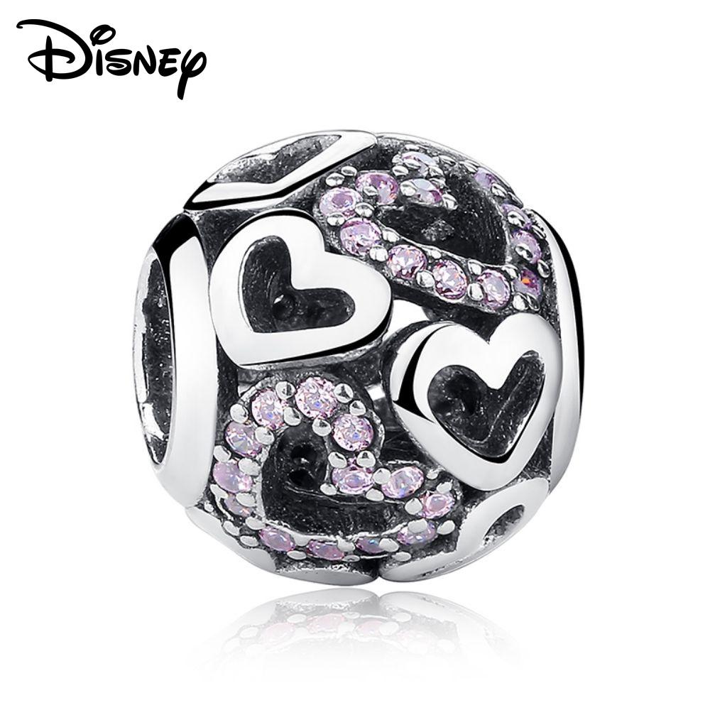 Disney 925 silver Mickey Minnie and Toy Story bass Lightyear Pendant Beads original DIY Bracelet suitable for Girls Gift