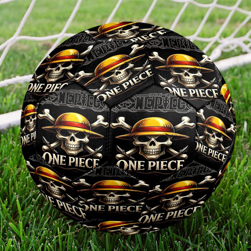 One Piece Print Size 5 Soccer Ball, Standard Match Football for Sports Game and Team Practice, Ideal Gift for Soccer Fans