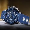 POEDAGAR Men's Silicone Band Sport Watch Chronograph Quartz Waterproof Luminous Hands Casual Wristwatch Male Gift