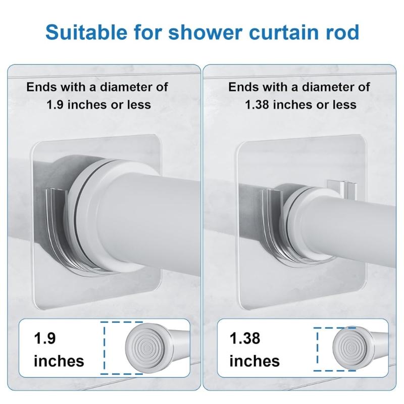 15 Pieces Shower Curtain Rod Hook Set Includes Large Small Size Strong Holds Without Damaging Wall Easy Mounted