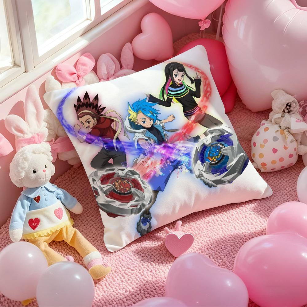 B-Beyblade Burst Anime Cushion Cover Pattern Printed Pillowcase for Living Room Sofa Cushion Cover & Bedroom Decor