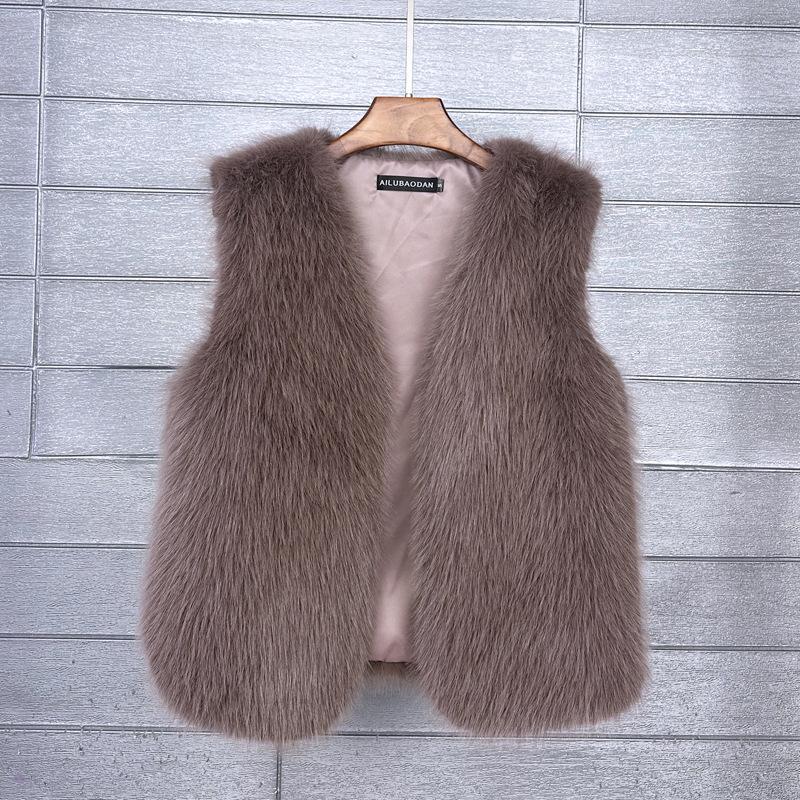 Autumn and winter imitation Tuscan environmentally friendly fur short vest artificial fur fox hair thermal vest women's coat