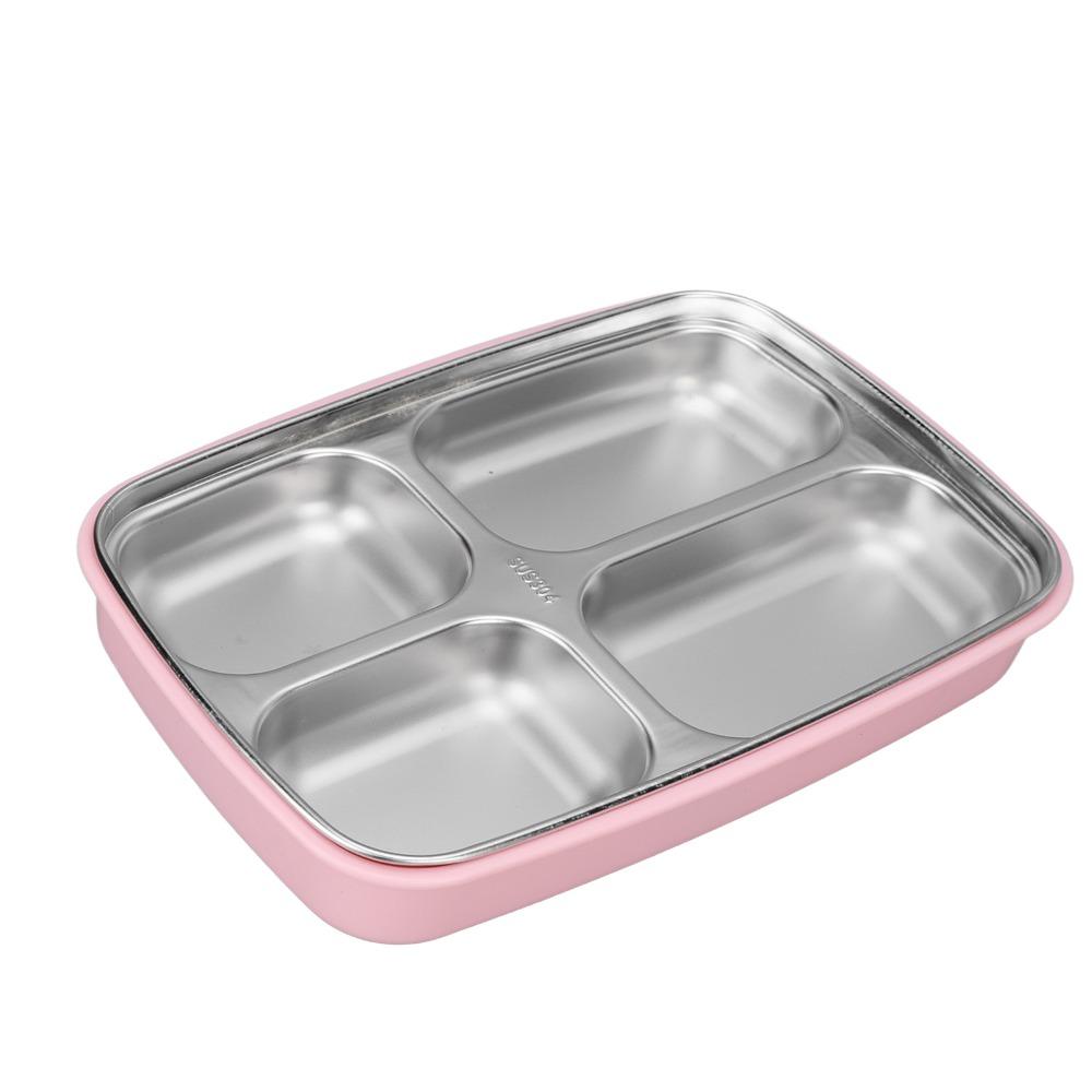 1.2L Insulated Lunch Box 4 Compartment Food Storage Container Cute Bento Lunch Box  For Office