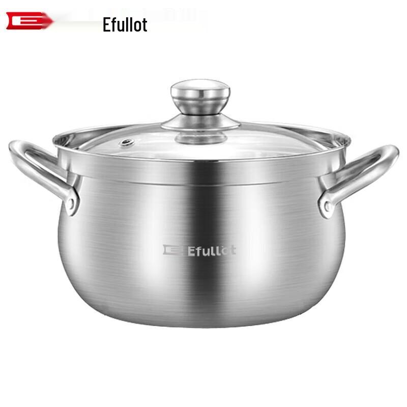 EFULLOT Star 24cm Anti-overflow Stainless Steel Soup Pot