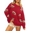 Ladies' Casual And Fashionable Round Neck Top With Ball Print Hooded T-shirt Long Sleeved Sweatshirt