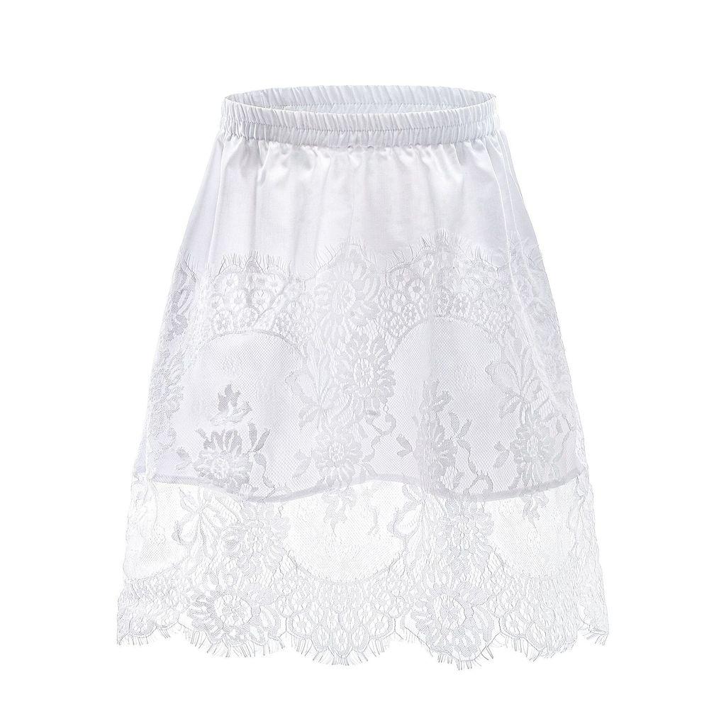 Schwarzer, sommerlicher Chiffon-Midirock mit Zierelementen – ideal für Freizeit und Büro