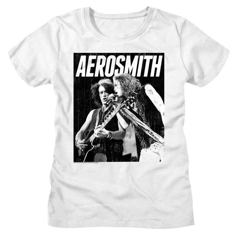 Aerosmith Joe Perry Rocking The Guitar Live Women s T Shirt Rock Band Merch S