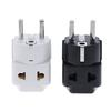 1 To 2 Splitter Germany France 5Mm Plug To Universal Uk/Us/Eu/Au 2/ 3 Pin Socket