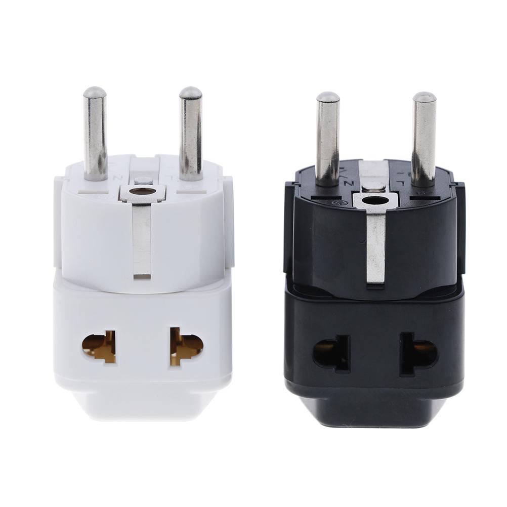 1 To 2 Splitter Germany France 5Mm Plug To Universal Uk/Us/Eu/Au 2/ 3 Pin Socket