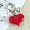Black Transparent Puffy Heart Charms Keychain Grunge Fashion Bag Backpacks Hanging Ornament Car Key Chain for Women