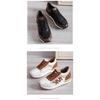 Plus Size Women's Shoes 2025 Spring/Fall Women's Patchwork Lace-Up Leather Casual Sneakers Flats