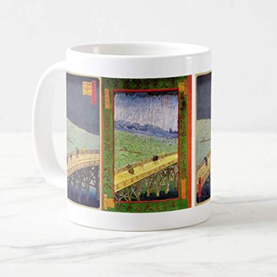 Utagawa Hiroshige and Van Hundred Famous Views of A Shower on the Great Photo mug Gogh's "One Edo Bridge" mug (Ukiyo-e series) (D)
