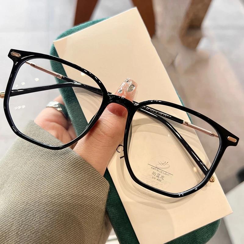 Korean Fashion Myopia Glasses For Men Women Square Metal Frame Plain Glasses Nearsighted Eyewear Glasses Diopter -1.0 -2.5 -2