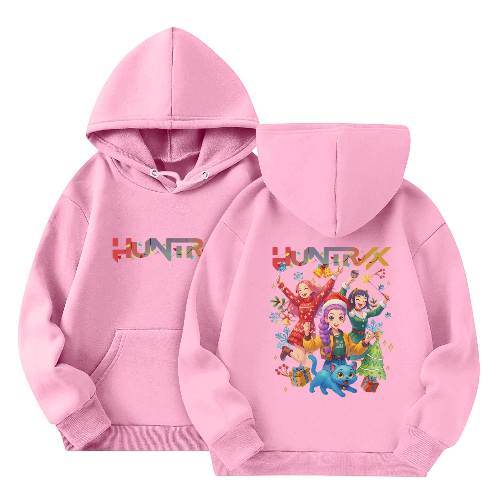 

Світшоти для дівчаток-підлітків Толстовки з довгим рукавом Пуловер на зав’язках Милий великий худі 130 рожевий