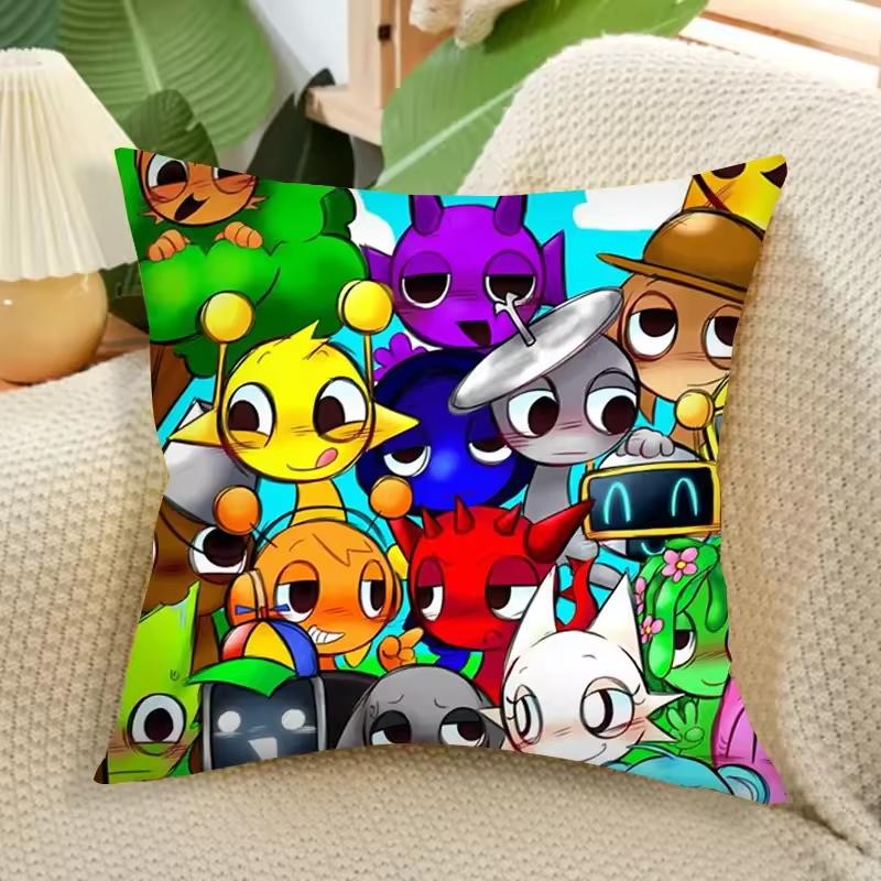 Sprunki Pillow Case Cute Cartoon Figure Throw Cushion Cover Pillowslip 45x45cm Home Room Decoration Gift Sprunki Pillowcase Kids