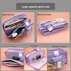 High-Capacity Cute Milky Pencil Case for Girls - Multifunctional Stationery Bag for Students