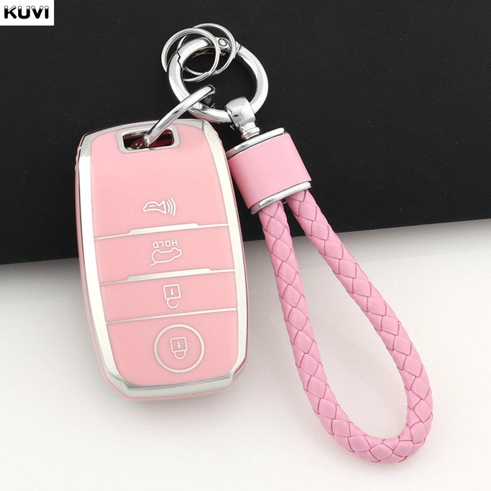 3 4 Buttons Pink Tpu Car Smart Key Case Cover Shell For Kia Rio Rio5 Sportage Ceed Cerato K3 Kx3 K4 K5 Sorento Optima Picanto