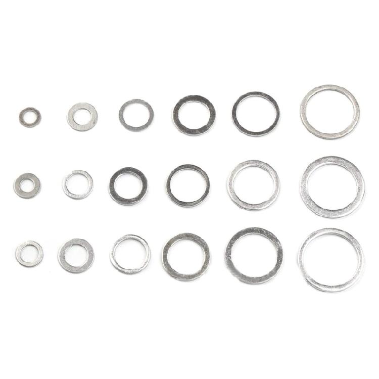 540Pcs 18 Size Automotive Drain Plug Gaskets Oil Crushed Washers Aluminum Flat