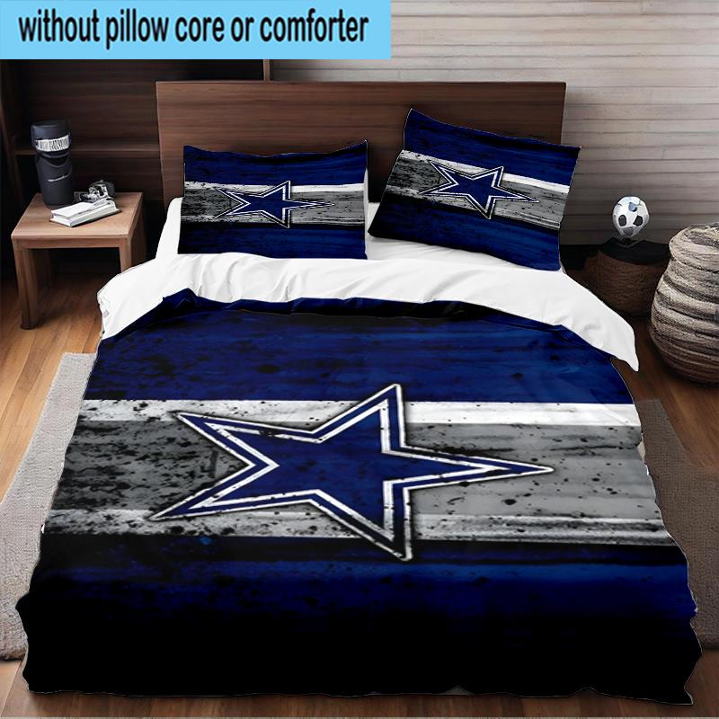 Dallas Cowboys 3PCS Bedding Set 2D Printing (Includes 1 Duvet Cover + 2 Pillowcases Coreless), Bedroom decor,Fan gift