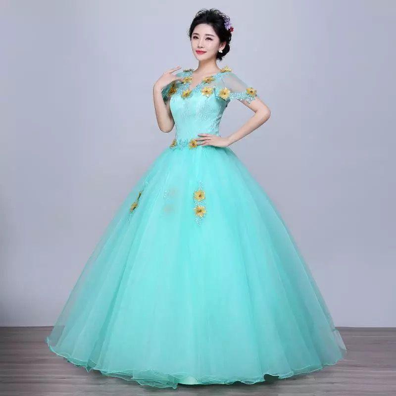 Vocal Dress Solo Performance Dress 1011 Autumn New Annual Meeting Studio Color Yarn Elegant Vocal Art Examination Dress