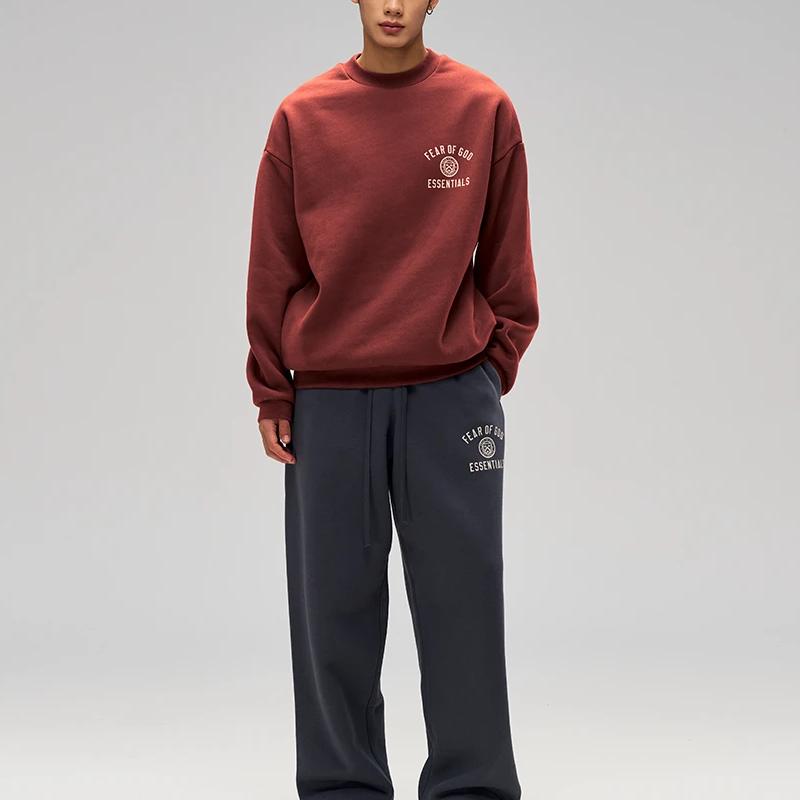 Fear of God Essentials Fleece Crewneck Red Men Tops 192HO246266F