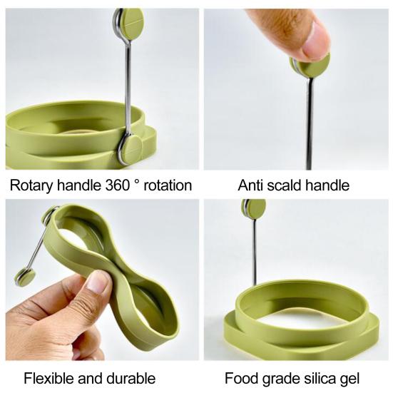 Spiegelei Temperaturform Hohe Widerstandsfähigkeit Flexibel Lebensmittelqualität Doppelseitig Quadratisch Rund Ei