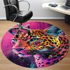 1pc Leopard Print Carpet for Office Non-Slip, Round Carpet, Soft & Comfortable, Carpet for Office, Lightweight Round Floor Mat