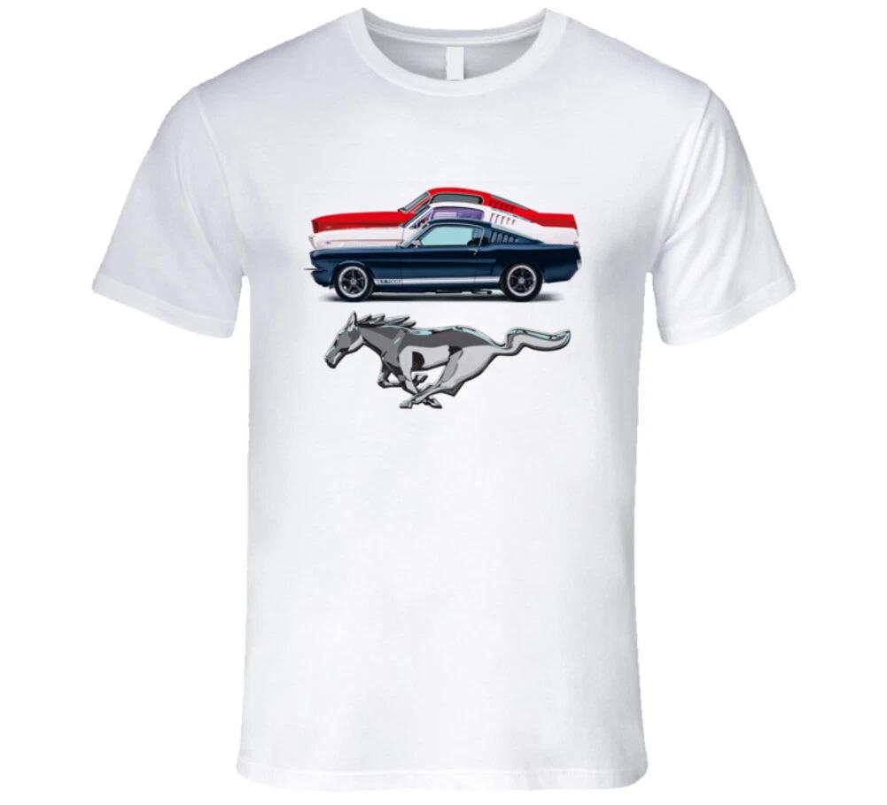 Mustang Fastback Red White Blue Ponycar Premium Gift 65 66 64 T Shirt S