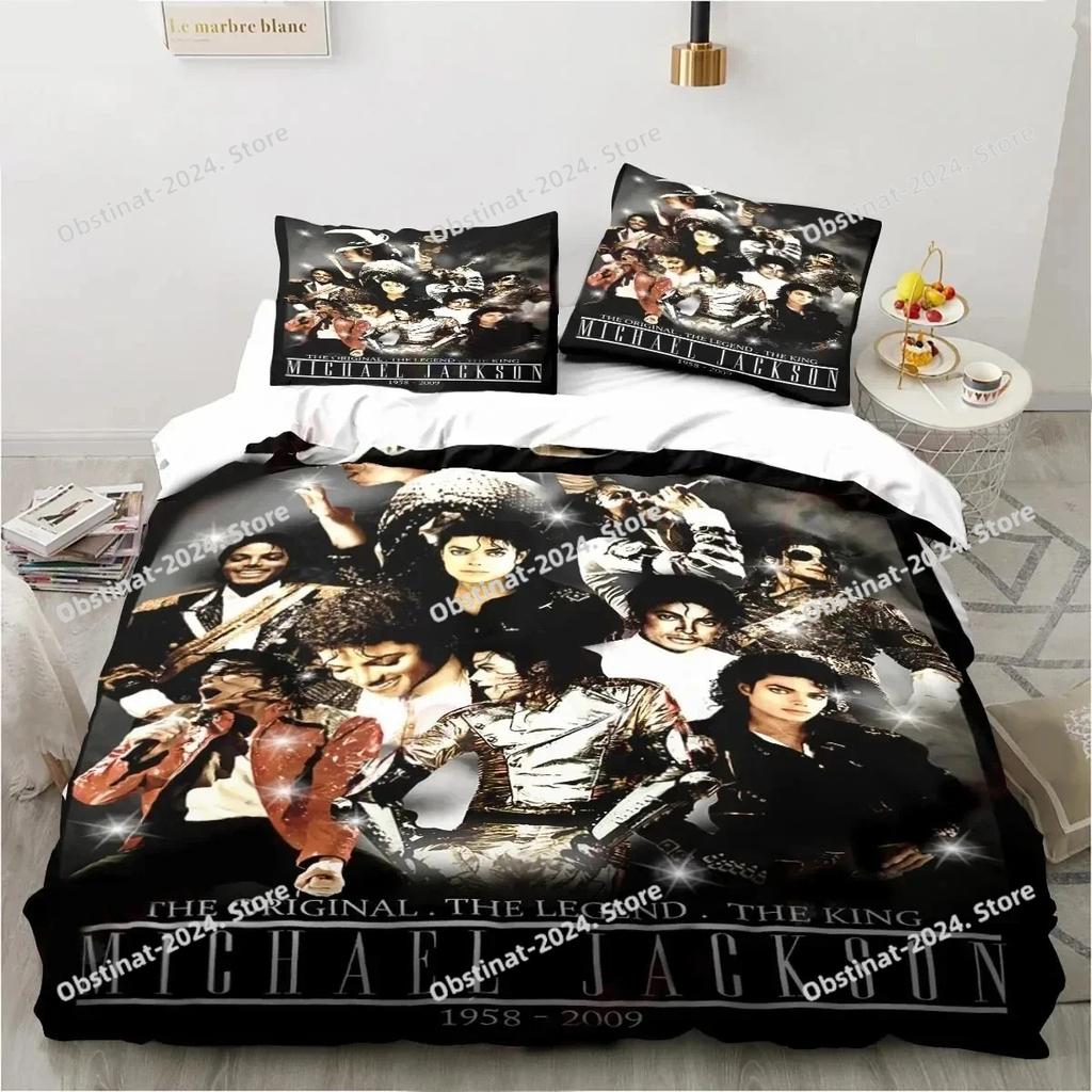 3D Printing Michael Jackson Bedding Set Duvet Cover Bed Set Quilt Cover Pillowcase Comforter king Queen Size Boys Adult