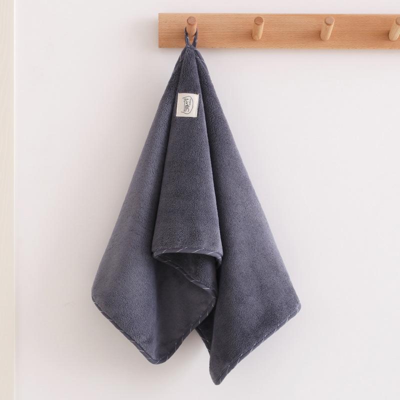 Towel New Coral Fleece Household No Hair Loss and No Fading Face Towel Soft Absorbent Quick Drying Face Towel Hanging Type