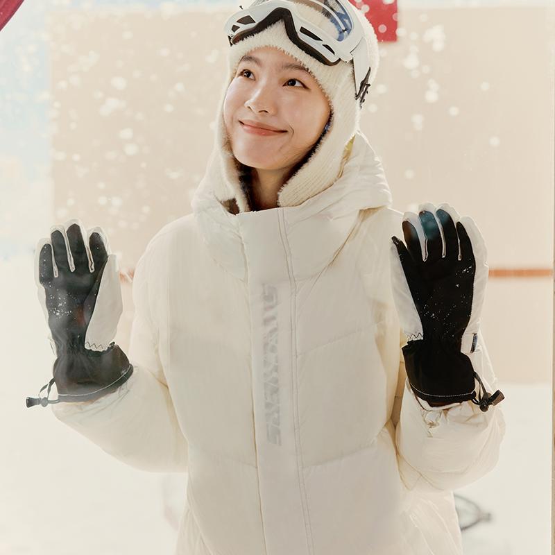 Skechers Windproof Warm Three-Proof Down Jacket Unisex Outerwear Cotton-Candy-White L422U069-0074