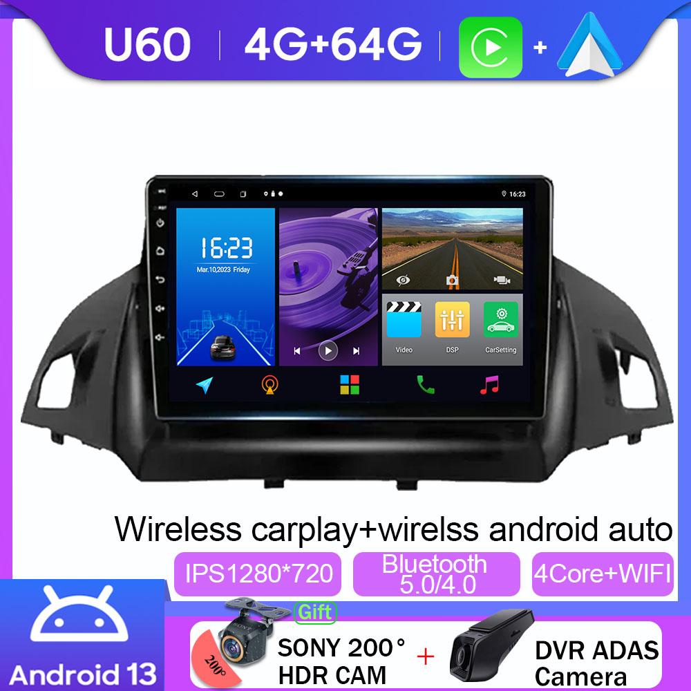For Ford C-MAX Kuga 2 Escape 3 2012 - 2019 Video Player Carplay  Autoradio Multimedia Android Auto 4G WIFI Car Radio No 2din DVD