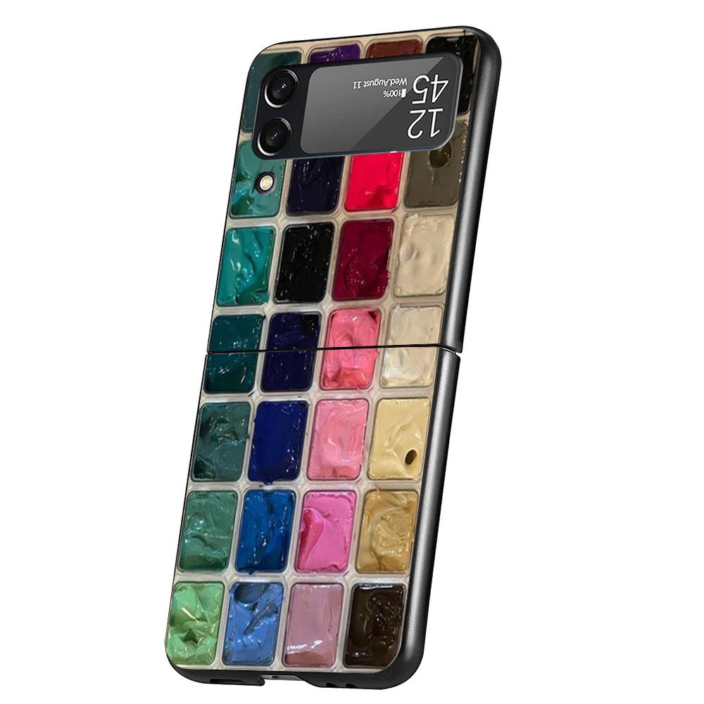 Aquarellfarben Set Farbpalette Malbox Handyhülle Für Samsung Galaxy Z Flip 7 6 5 4 3 5G Hülle ZFlip7 ZFlip6 ZFlip4 ZFlip5 Z