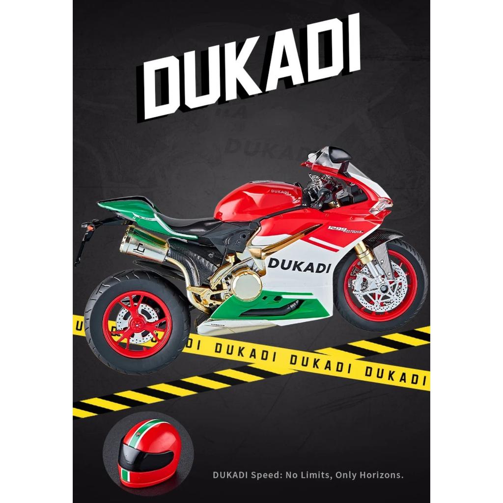 Mierka 1/9 Ducati 1199 Panigale R Zliatinový Motocykel Diecast Model Bootovateľný Sprejovateľný Dynamický So Zvukom Svetlom Zberateľská Ozdoba Darček Pre Chlapcov