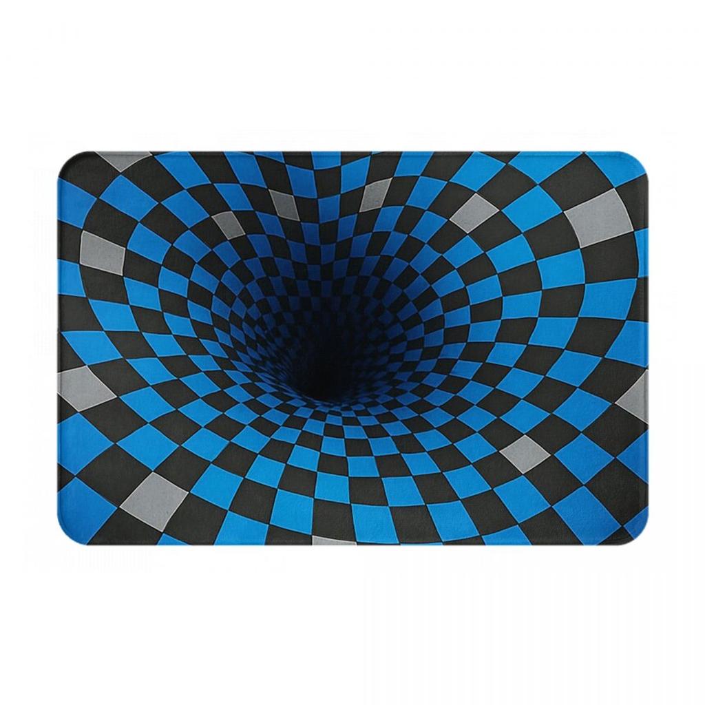 Grid Wormhole Geometric 3D Anti-slip Doormat Floor Mat Water oil proof Carpet Rug for Kitchen Entrance Home Bedroom Footpad Mats