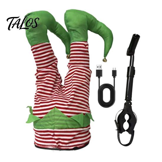 Christmas Tree Swinging Santa Legs Leg Ornament, Electric Hanging for Tree, Funny Photo Props Fluffy Topper with Clip, Holiday Party Decoration