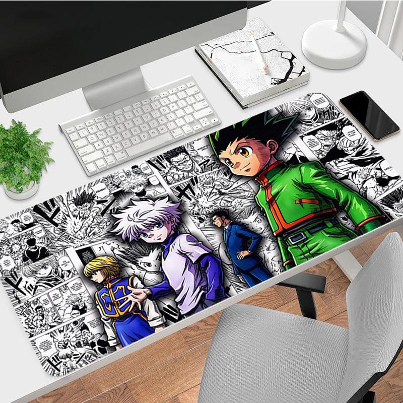 Tapis de Souris Gaming Hunter X Hunter XL Base en Caoutchouc Antidérapante Bord Cousu Imperméable Tapis de Bureau Pour PC Ordinateur Portable Joueur Bureau Accessoires Informatiques C92952