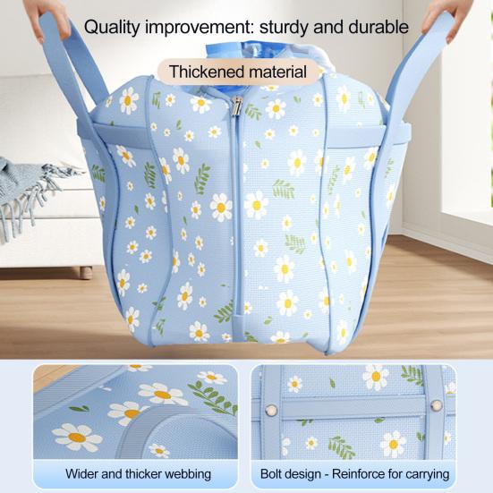 Aufbewahrungstasche mit Zwei-Wege-Reißverschluss Extra Große Kapazität Staubdichter Organizer Blumenmuster Kleideraufbewahrungstasche