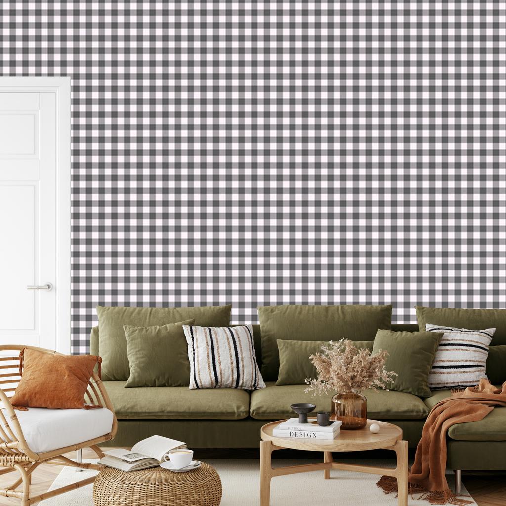Wallpaper Fabric Pattern Gray, Light Gray and Graphite 50x1000