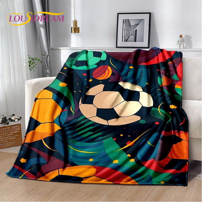 29 Stil Futbol Sahası Futbol Spor Karikatür Yumuşak Battaniye, Ev Yatak Odası Yatak Kanepe Seyahat Örtüsü Çocuk Hediyesi için Yumuşak Atma Battaniye