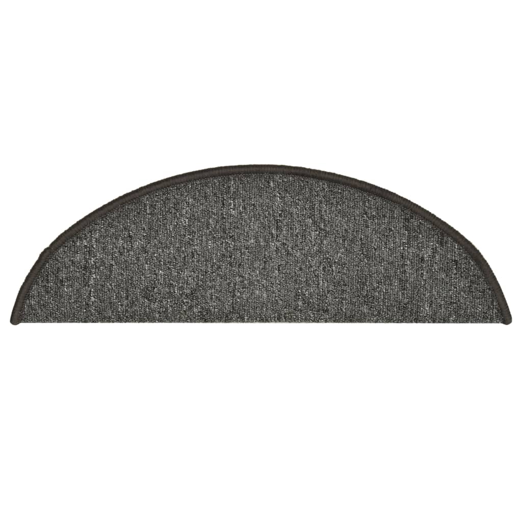 Step Mats 15 pcs 56 x 17 x 3 cm Dark Grey Semi Round